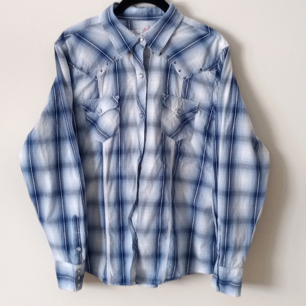 Tin Haul Pearl Snap Shirt Large
